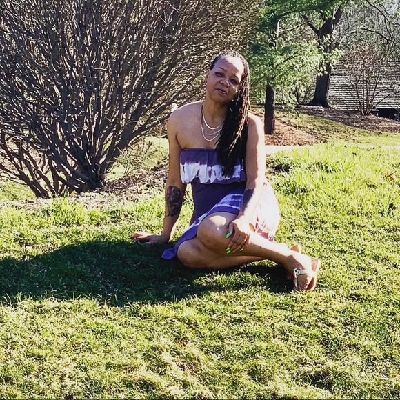 Tie Dye Ruffles Romper-PLUM - Picture 4 of 6